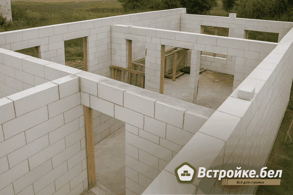 строительство стен газобетон